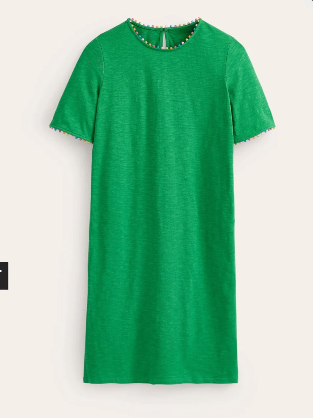 Boden Ali Pom Sleeve Dress Green Tambourine SZ 8 - Picture 5 of 6